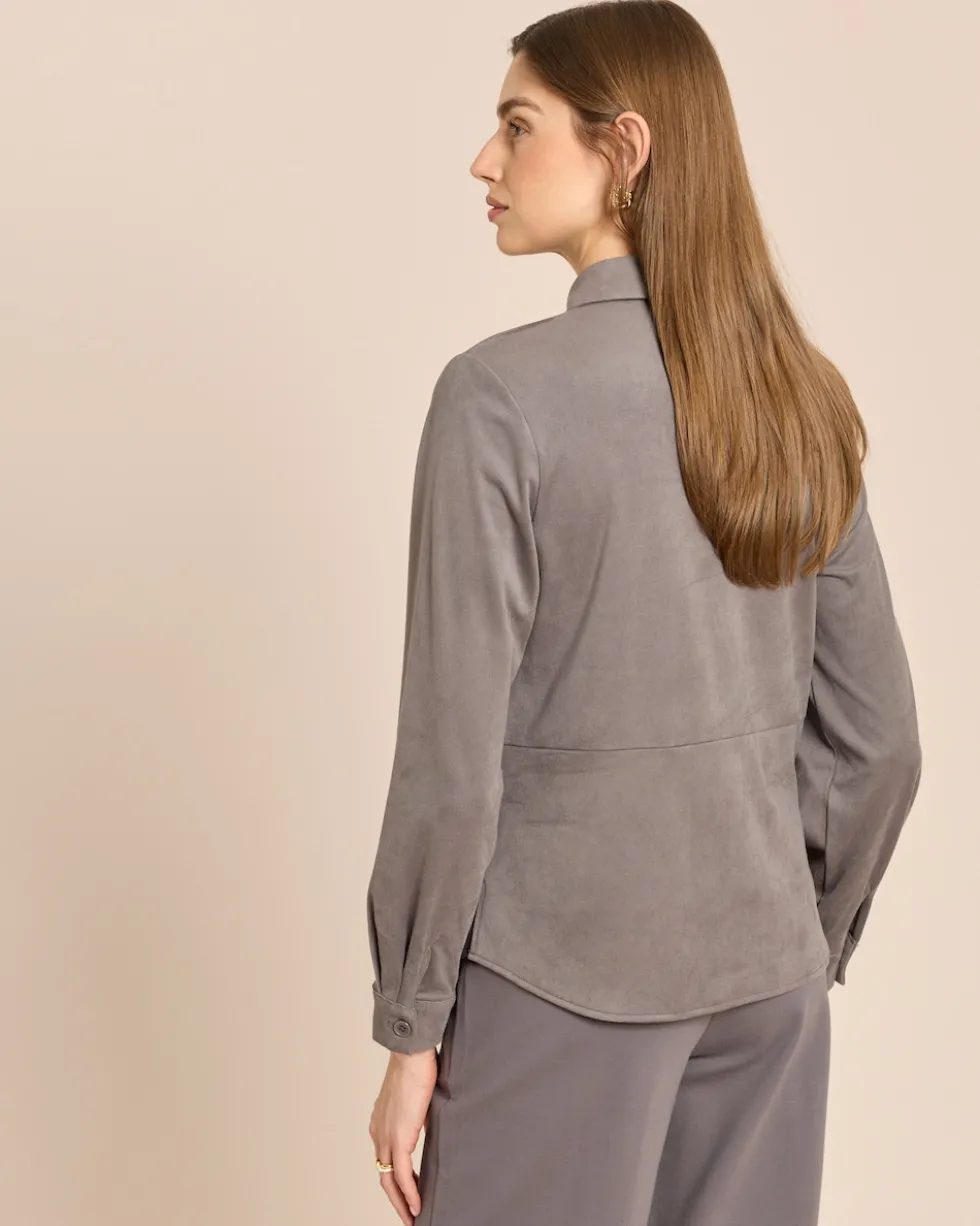 Velourslederimitat Bluse