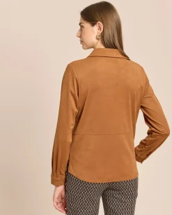 Velourslederimitat Bluse