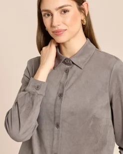Velourslederimitat Bluse