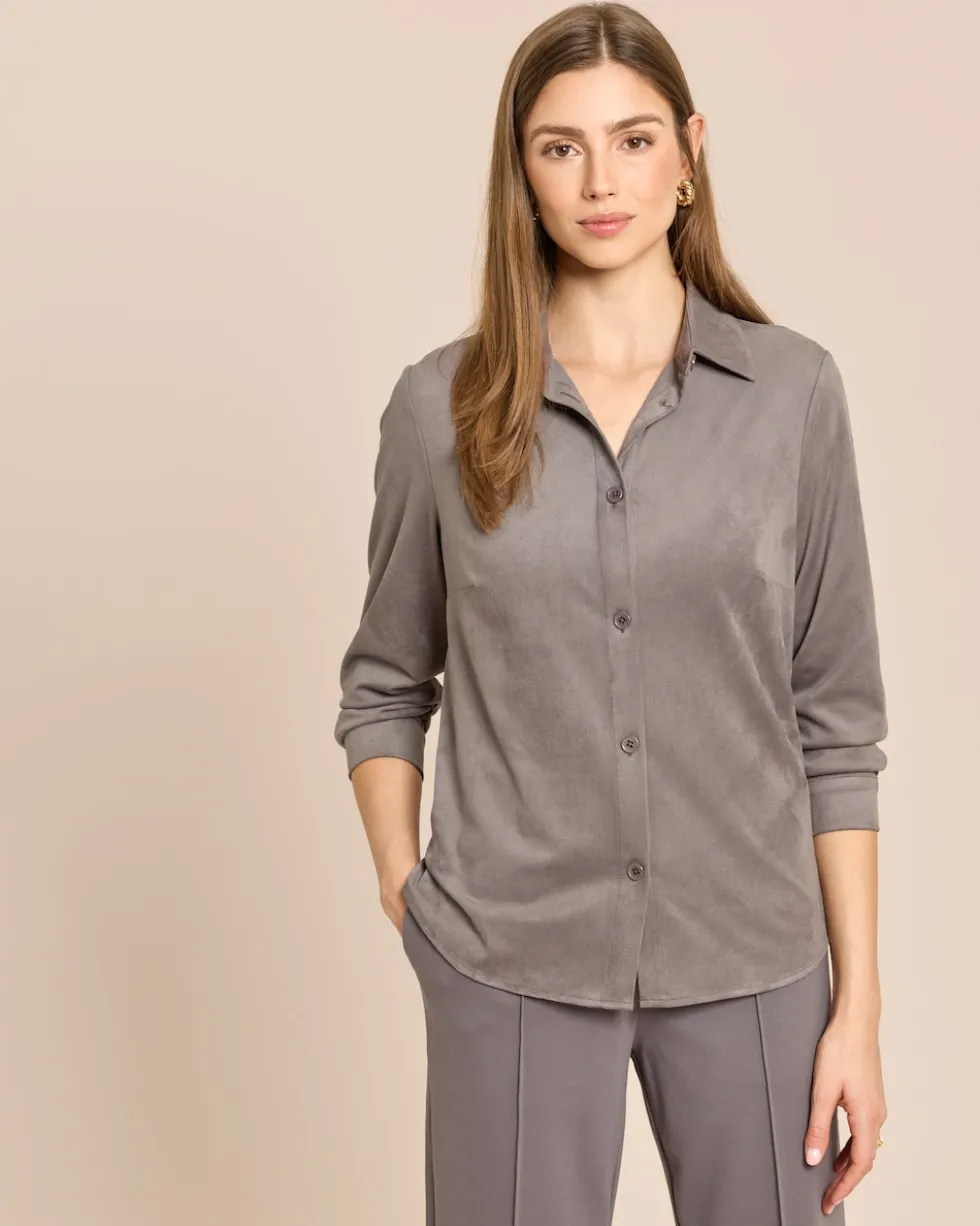 Velourslederimitat Bluse