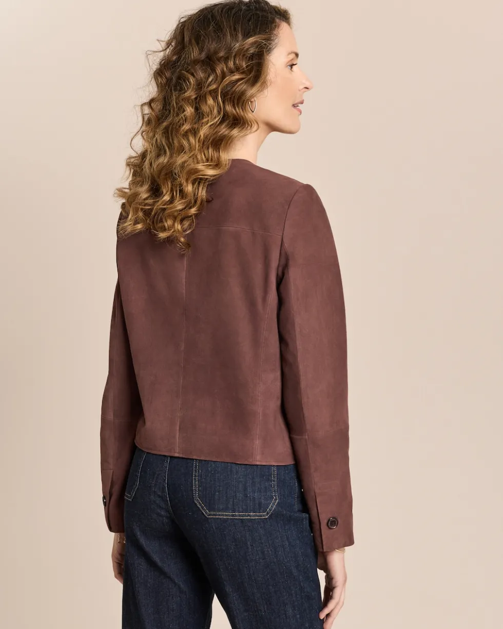 Velours-Lederjacke