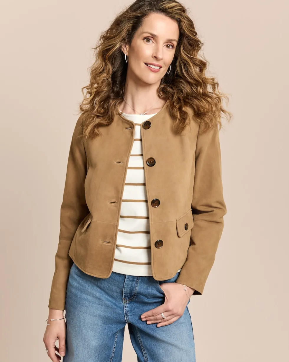 Velours-Lederjacke