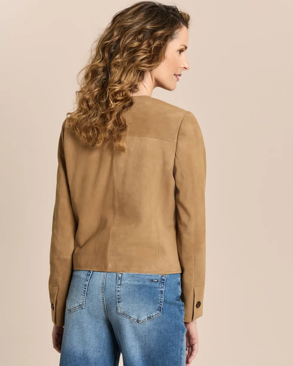 Velours-Lederjacke
