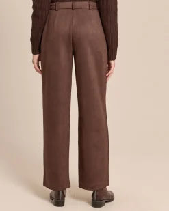 Velours-Stretch Hose mit Falte