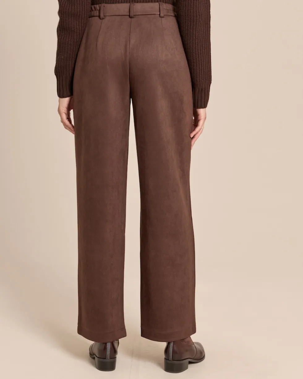 Velours-Stretch Hose mit Falte