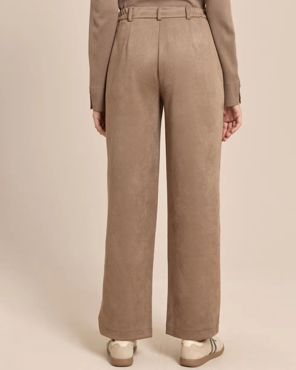 Velours-Stretch Hose mit Falte