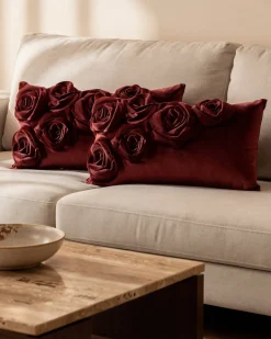 Velvet-Kissen „Rosen Applikation