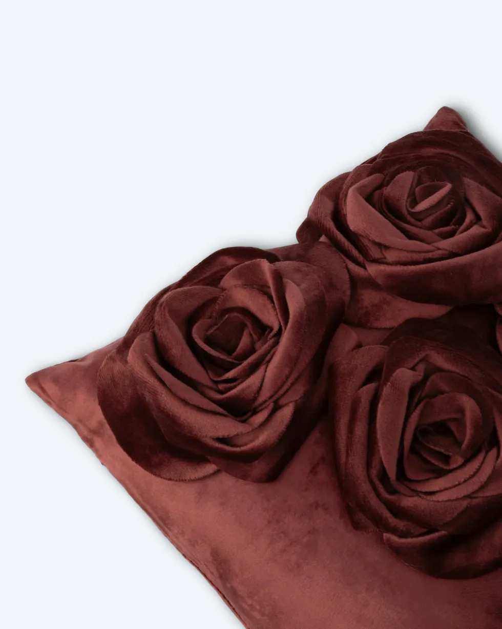 Velvet-Kissen „Rosen Applikation