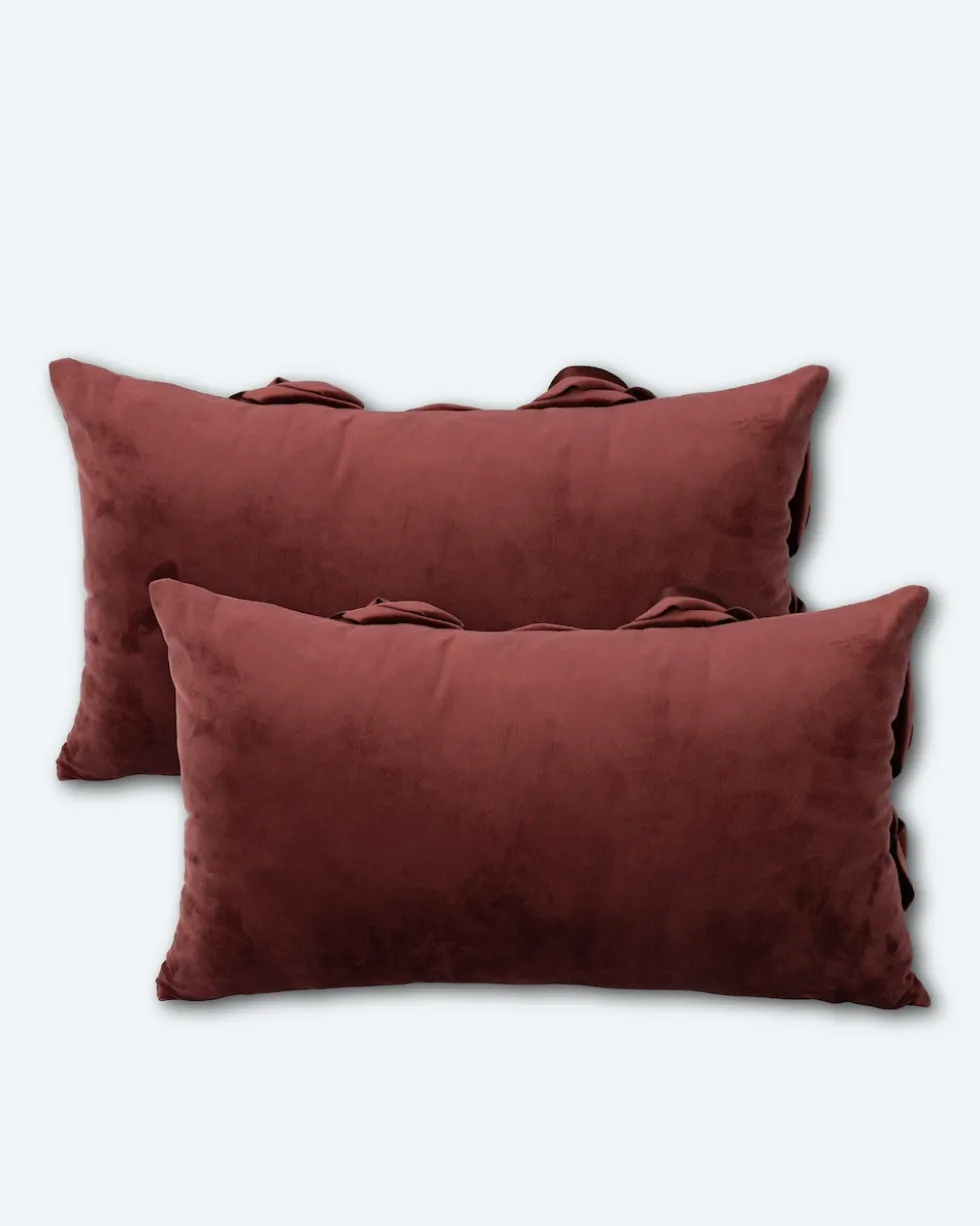 Velvet-Kissen „Rosen Applikation