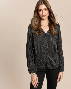 Viskosebluse mit V-Ausschnitt