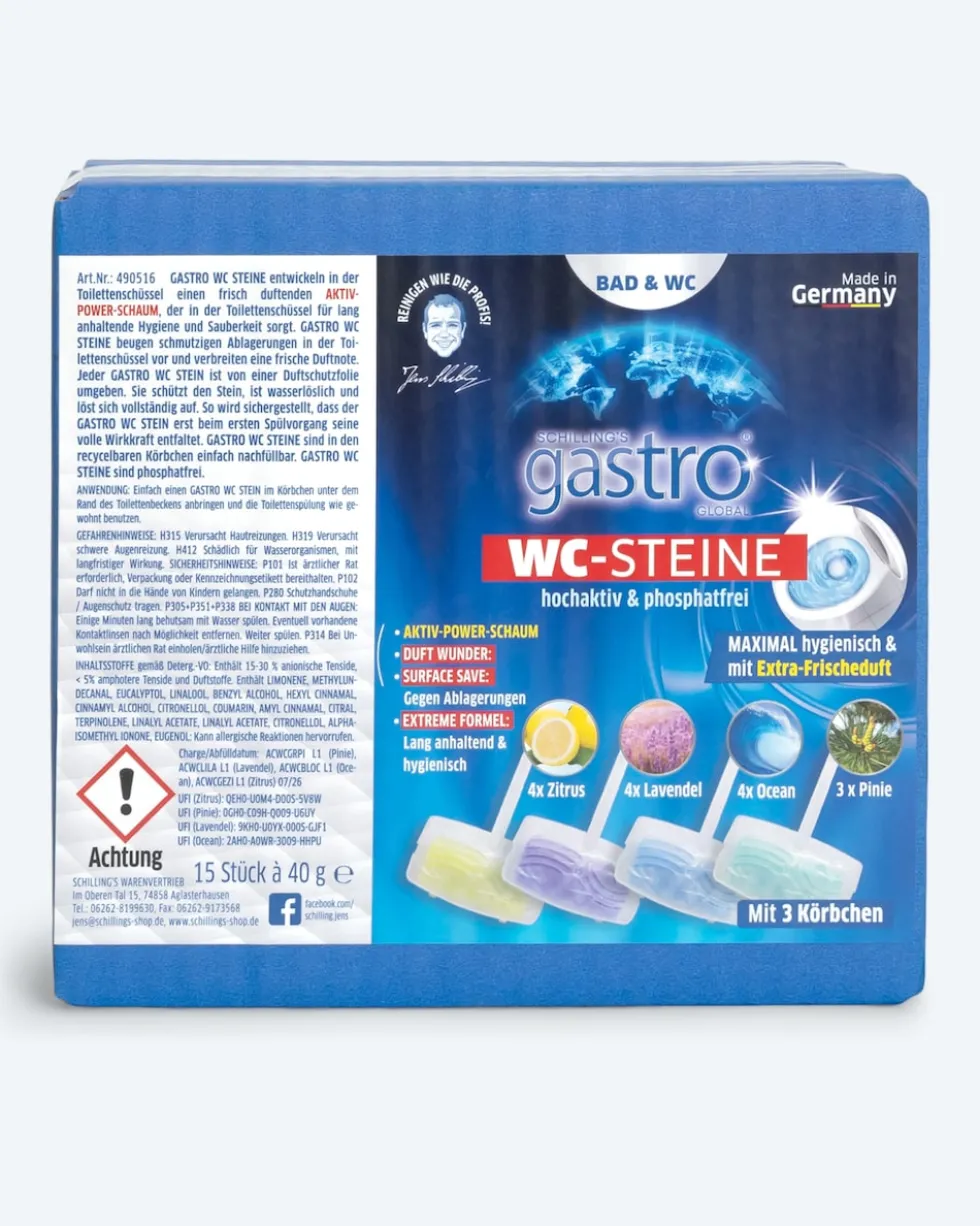 WC Steine 15 Stück + 3 Körbchen
