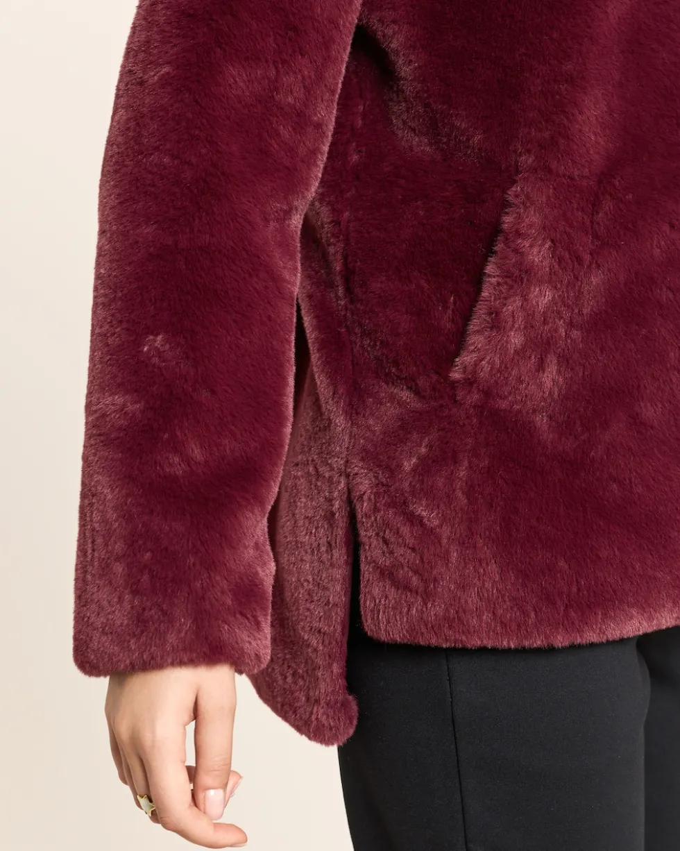 Webpelzjacke mit Kapuze