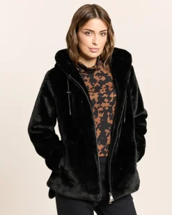 Webpelzjacke mit Kapuze