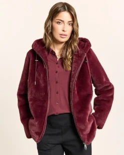 Webpelzjacke mit Kapuze