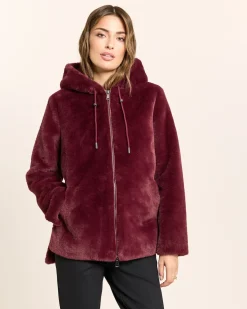 Webpelzjacke mit Kapuze