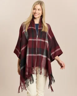 Webponcho mit Reißverschluss