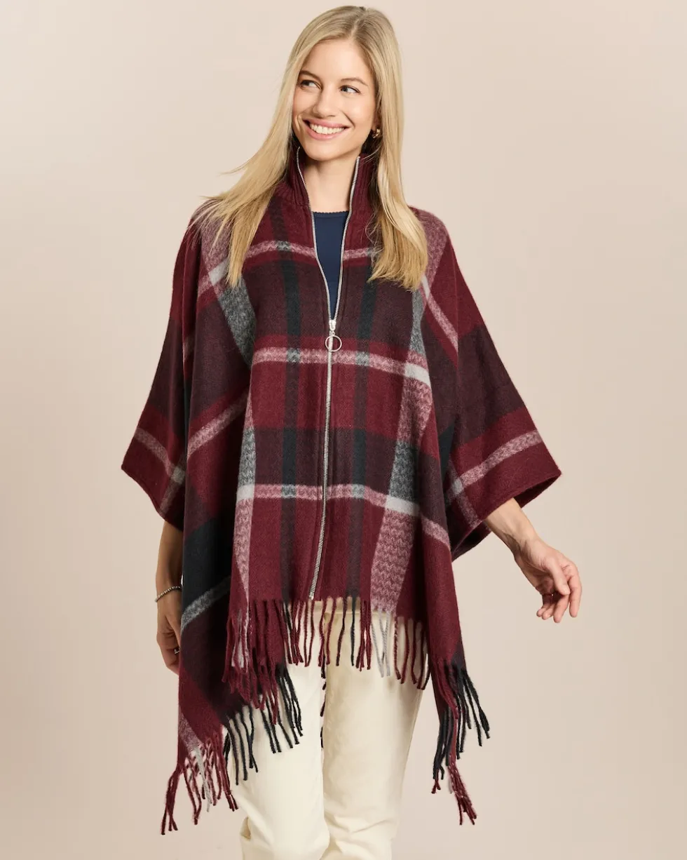 Webponcho mit Reißverschluss