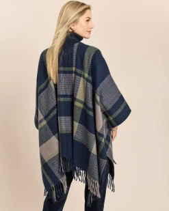 Webponcho mit Reißverschluss