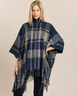 Webponcho mit Reißverschluss