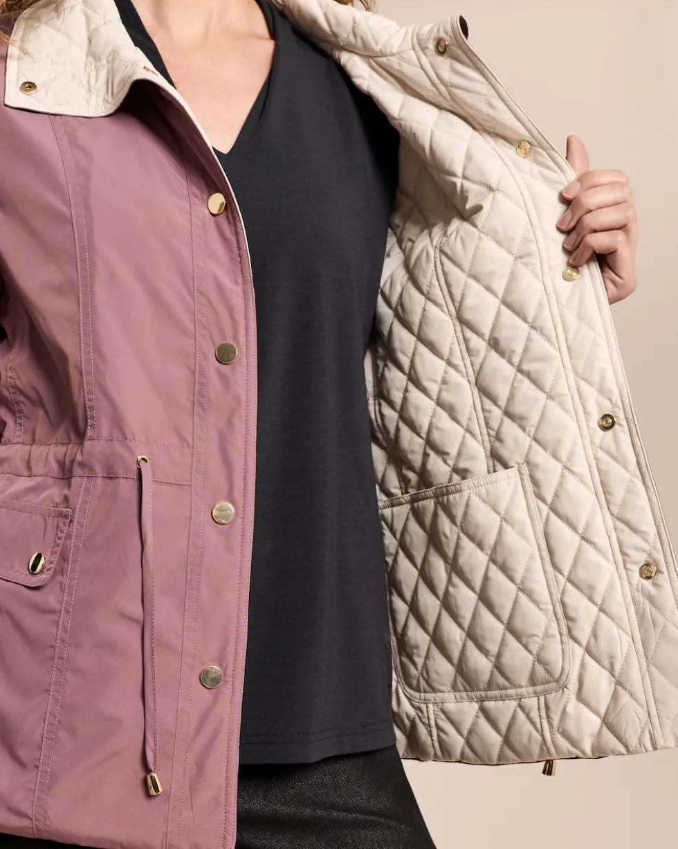 Wendejacke mit gesteppter Seite