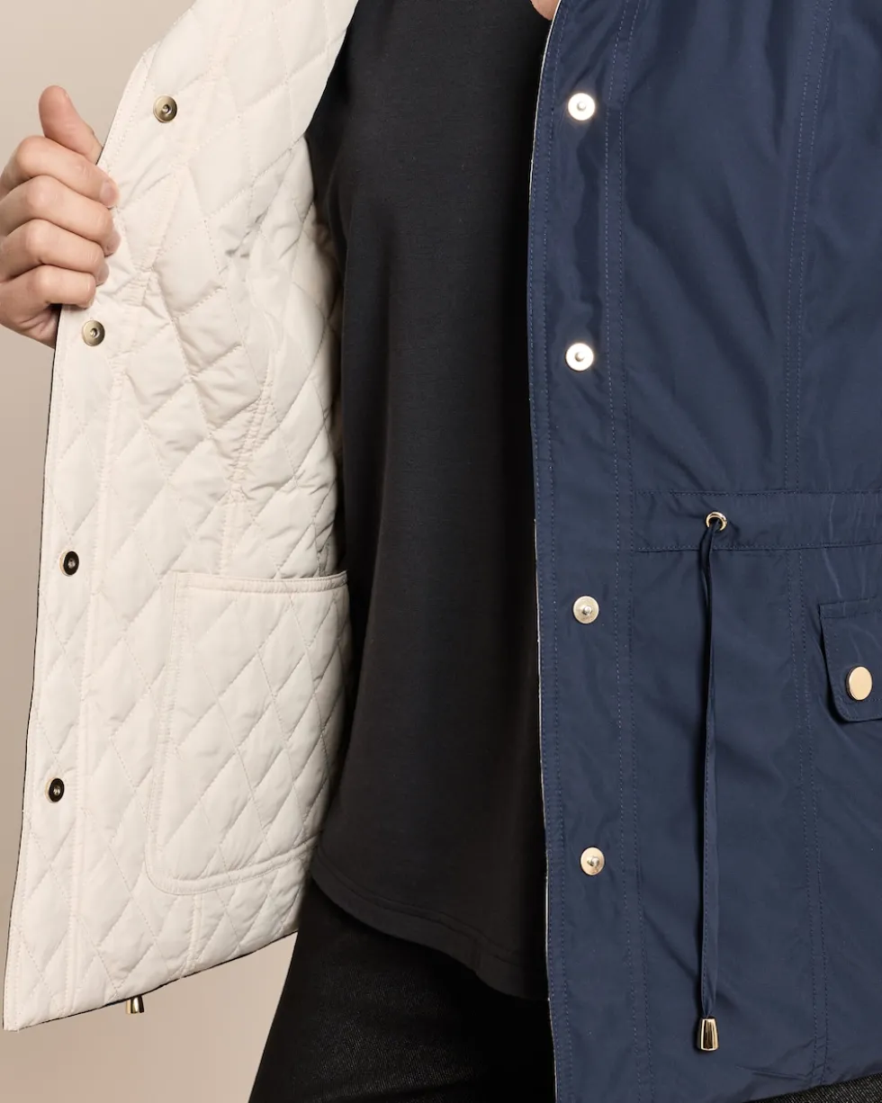 Wendejacke mit gesteppter Seite