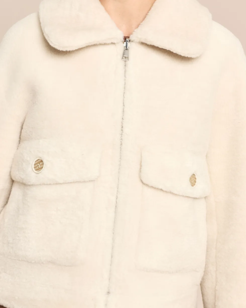 Wendejacke Webpelz/Velourslederimitat