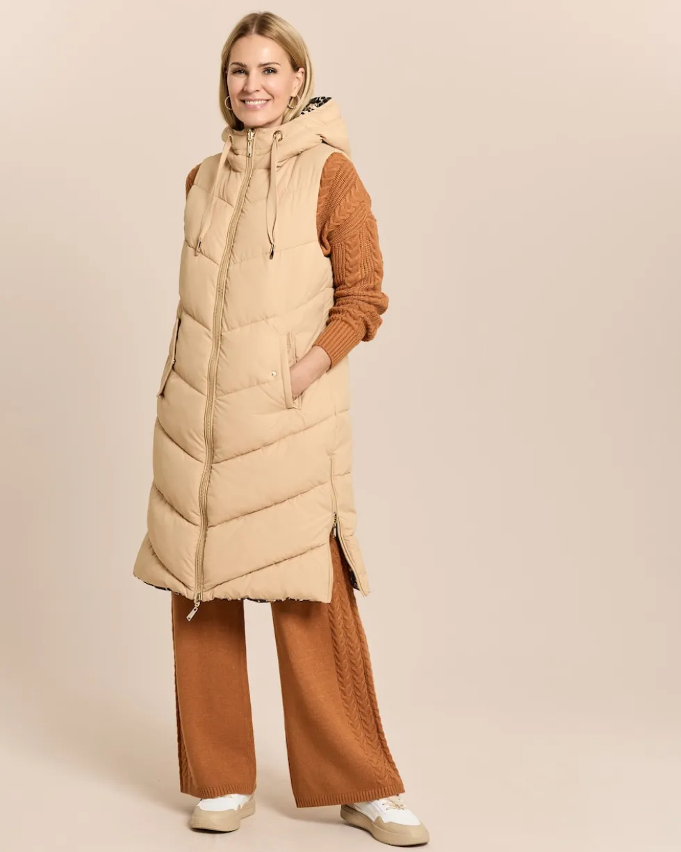 Wende-Steppweste mit Leoprint