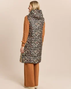 Wende-Steppweste mit Leoprint