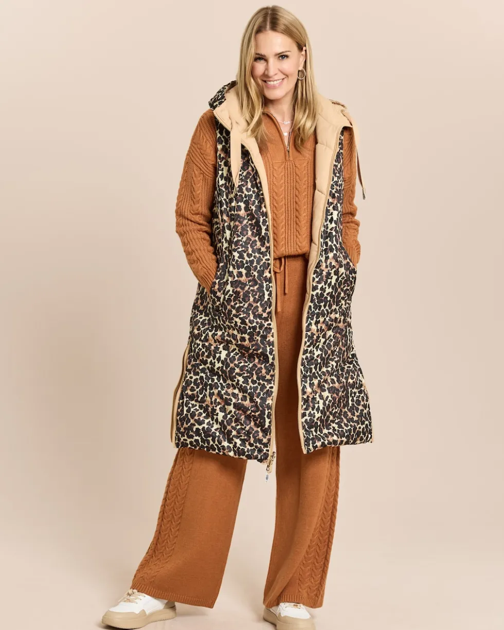 Wende-Steppweste mit Leoprint