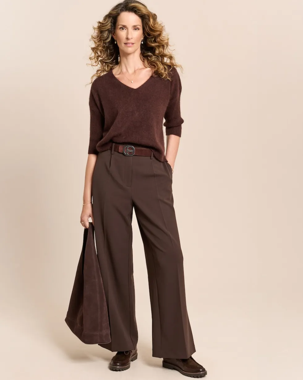 Wide Leg Hose aus Techno Stretch