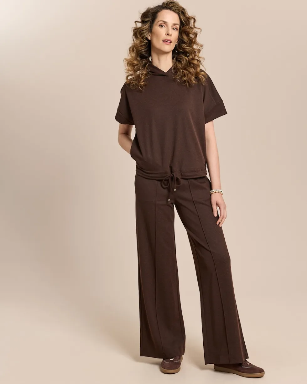 Wide Leg Hose aus Woll-Jersey