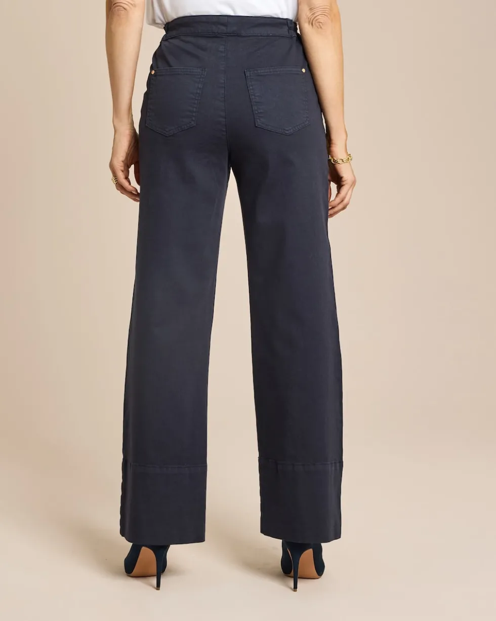 Wide Leg Hose Denim-Look