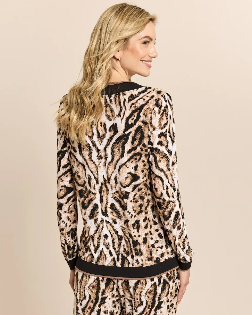 Wide Leg Hose mit Animal Print