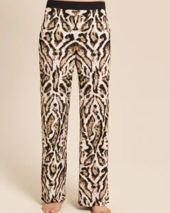 Wide Leg Hose mit Animal Print