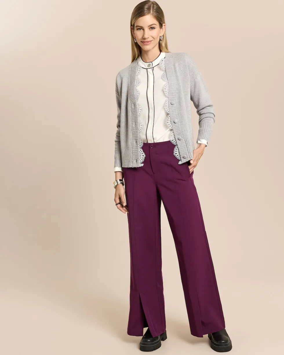 Wide Leg Hose mit Schlitz