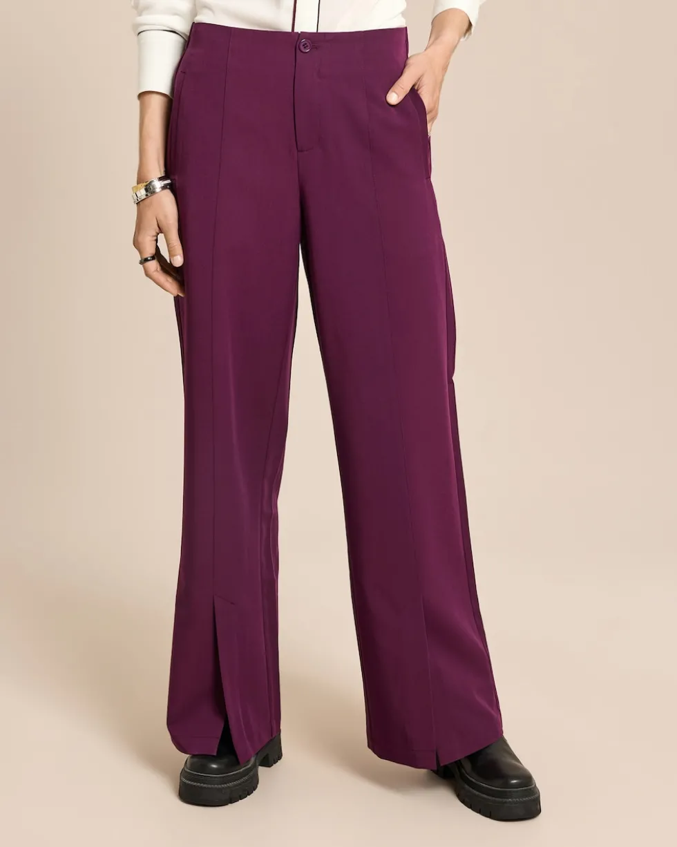 Wide Leg Hose mit Schlitz