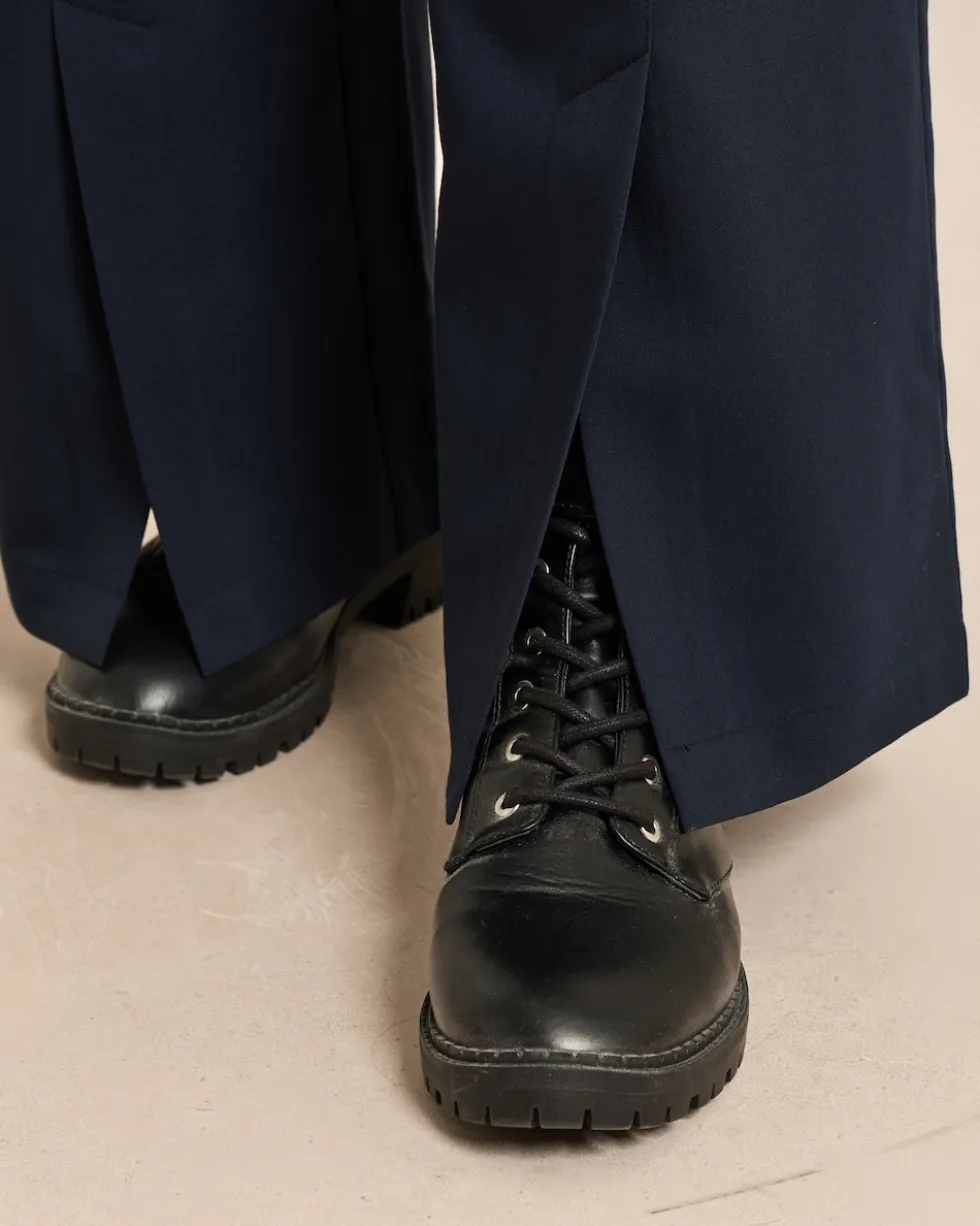Wide Leg Hose mit Schlitz