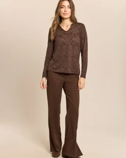 Wide Leg Hose mit Schlitzen