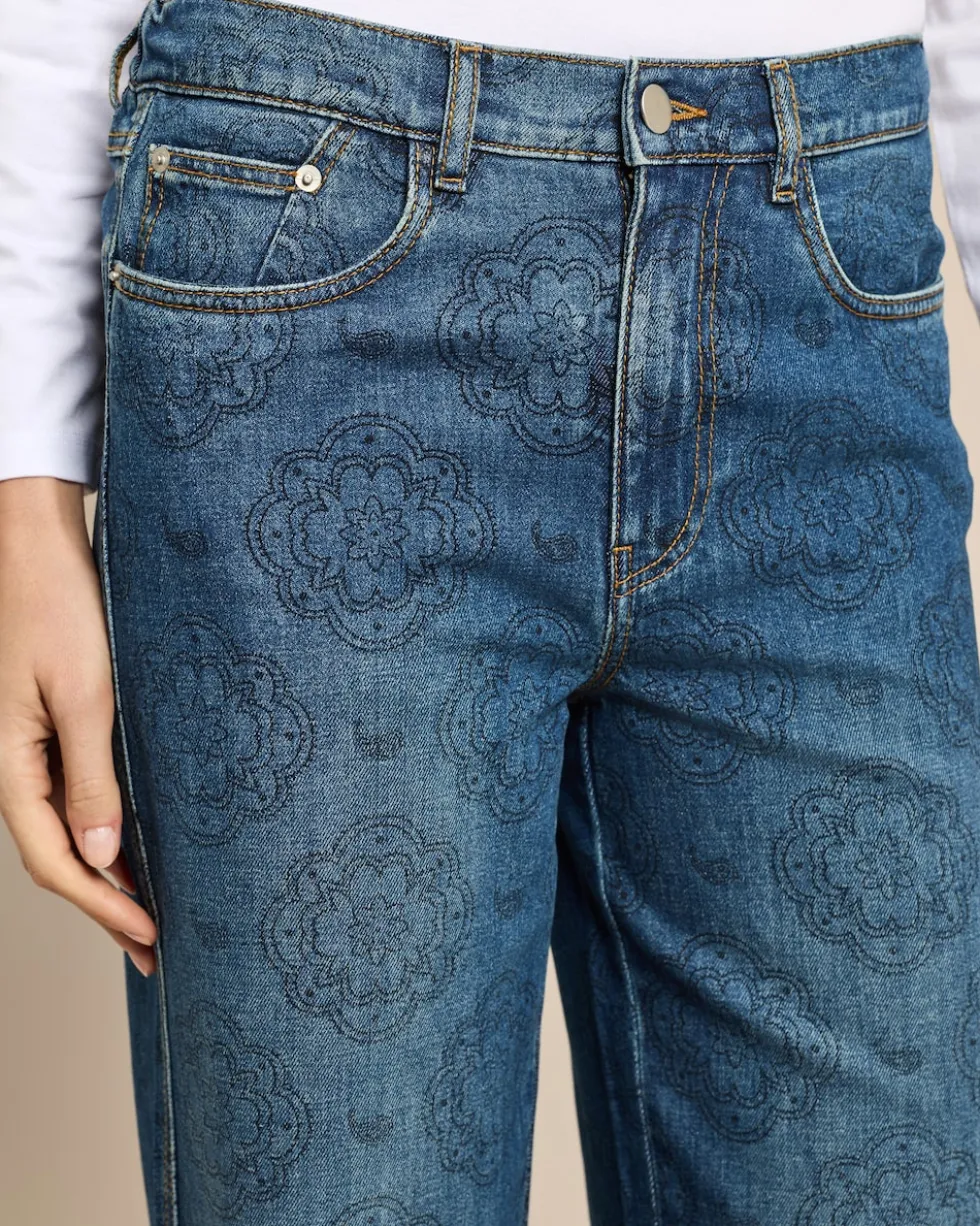 Wide Leg Jeans bedruckt