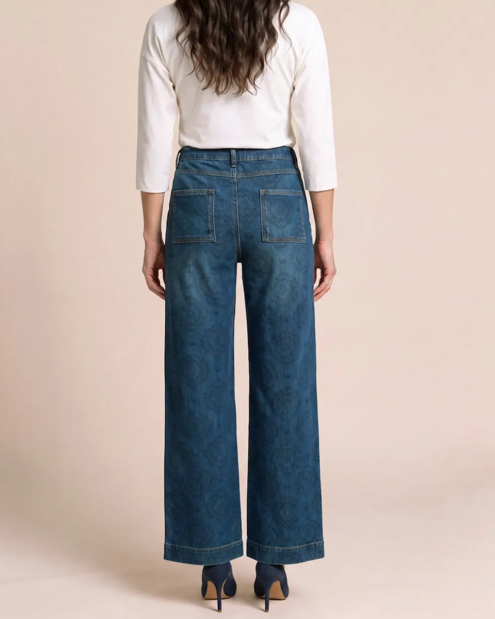 Wide Leg Jeans bedruckt