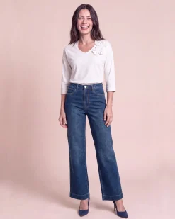 Wide Leg Jeans bedruckt