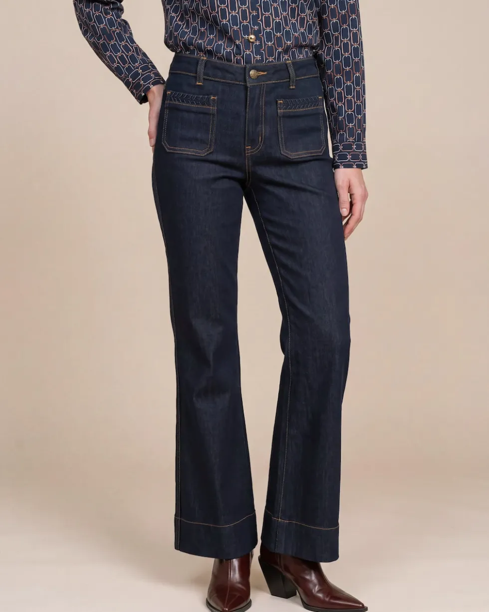 Wide Leg Jeans mit aufgesetzten Taschen