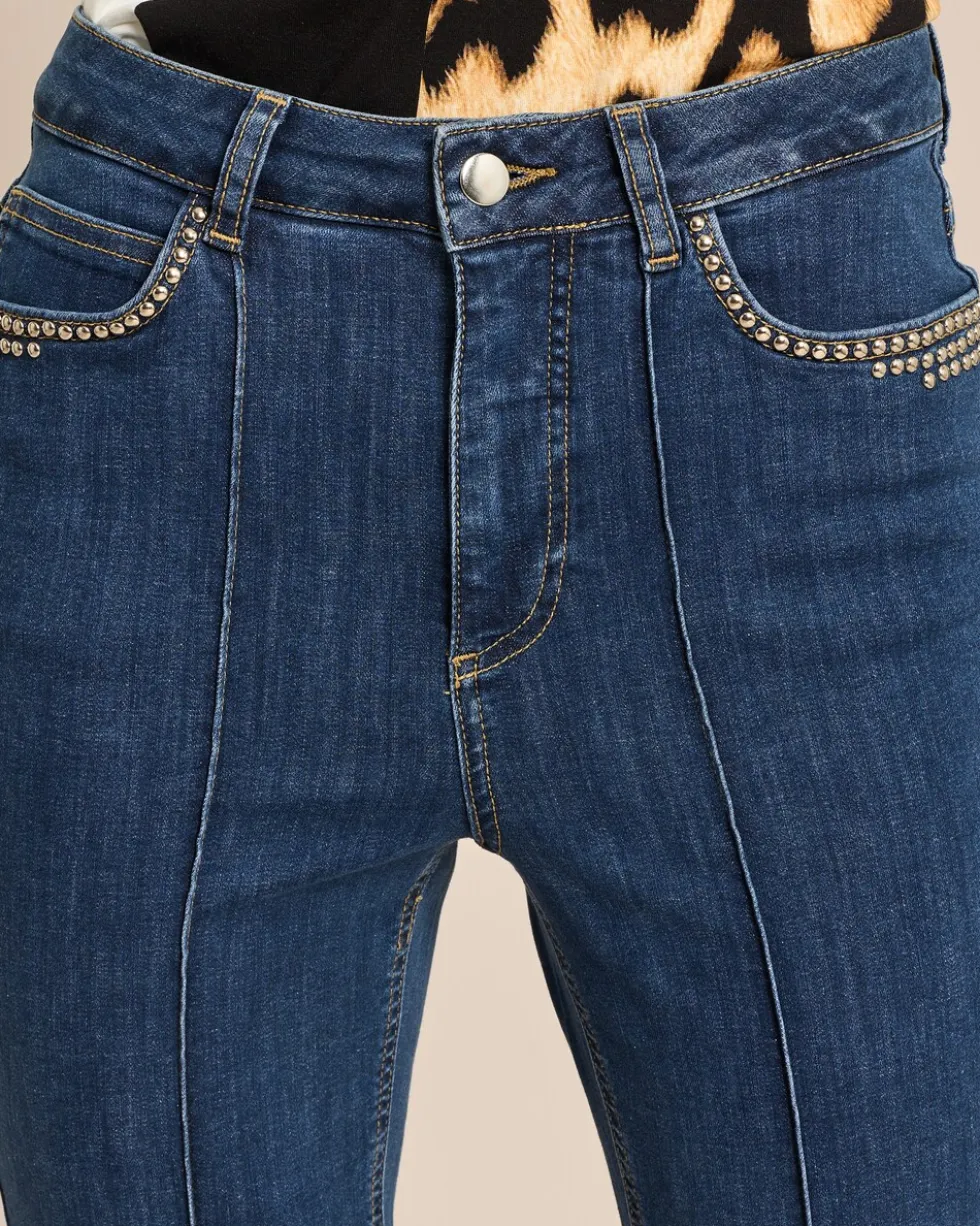 Wide Leg Jeans mit Biese