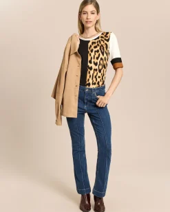 Wide Leg Jeans mit Biese