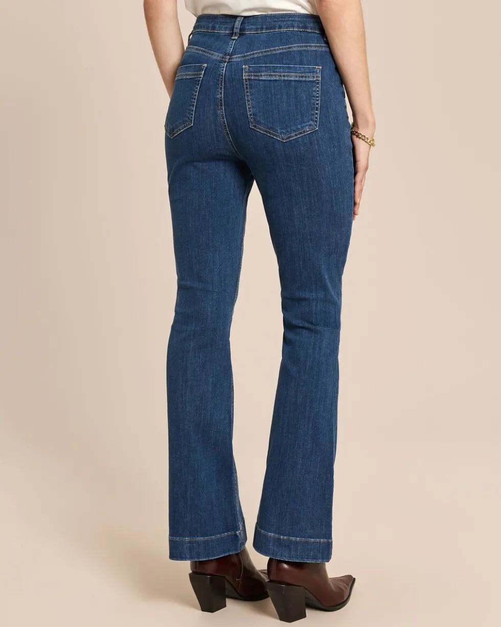 Wide Leg Jeans mit Biese