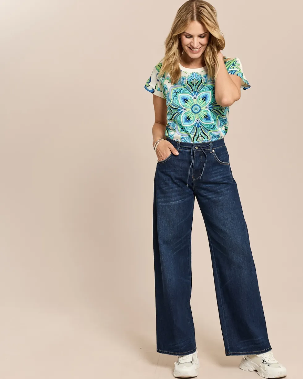Wide Leg Jeans mit Bindegürtel