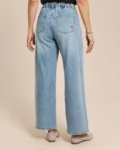Wide Leg Jeans mit Bindegürtel