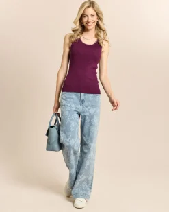 Wide Leg Jeans mit Blumenprint