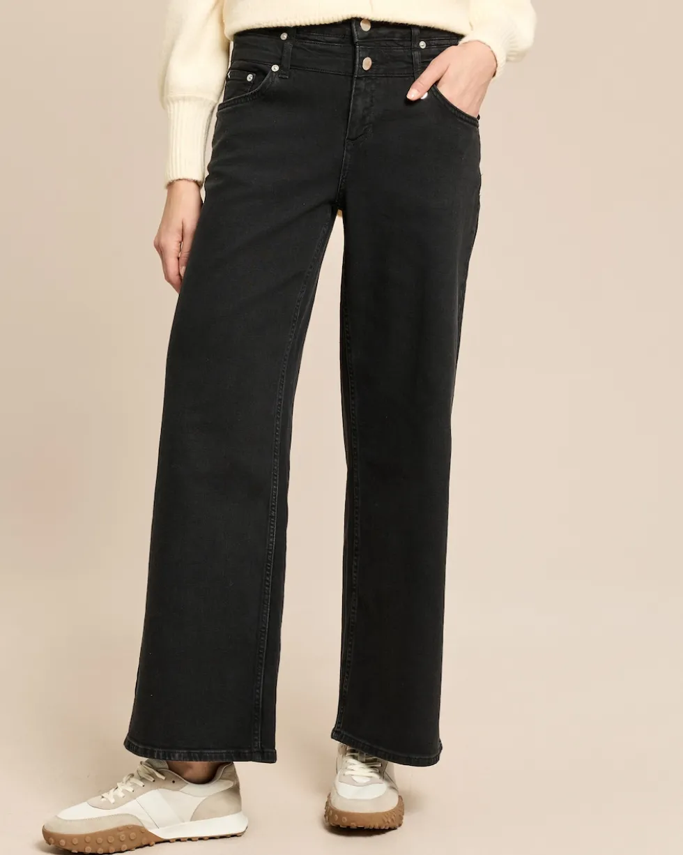 Wide Leg Jeans mit Bunddetail