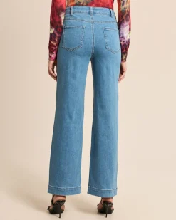 Wide Leg Jeans mit Kettendeko